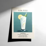 Gin Fizz Cocktail Poster