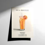 Sea Breeze Cocktail Poster