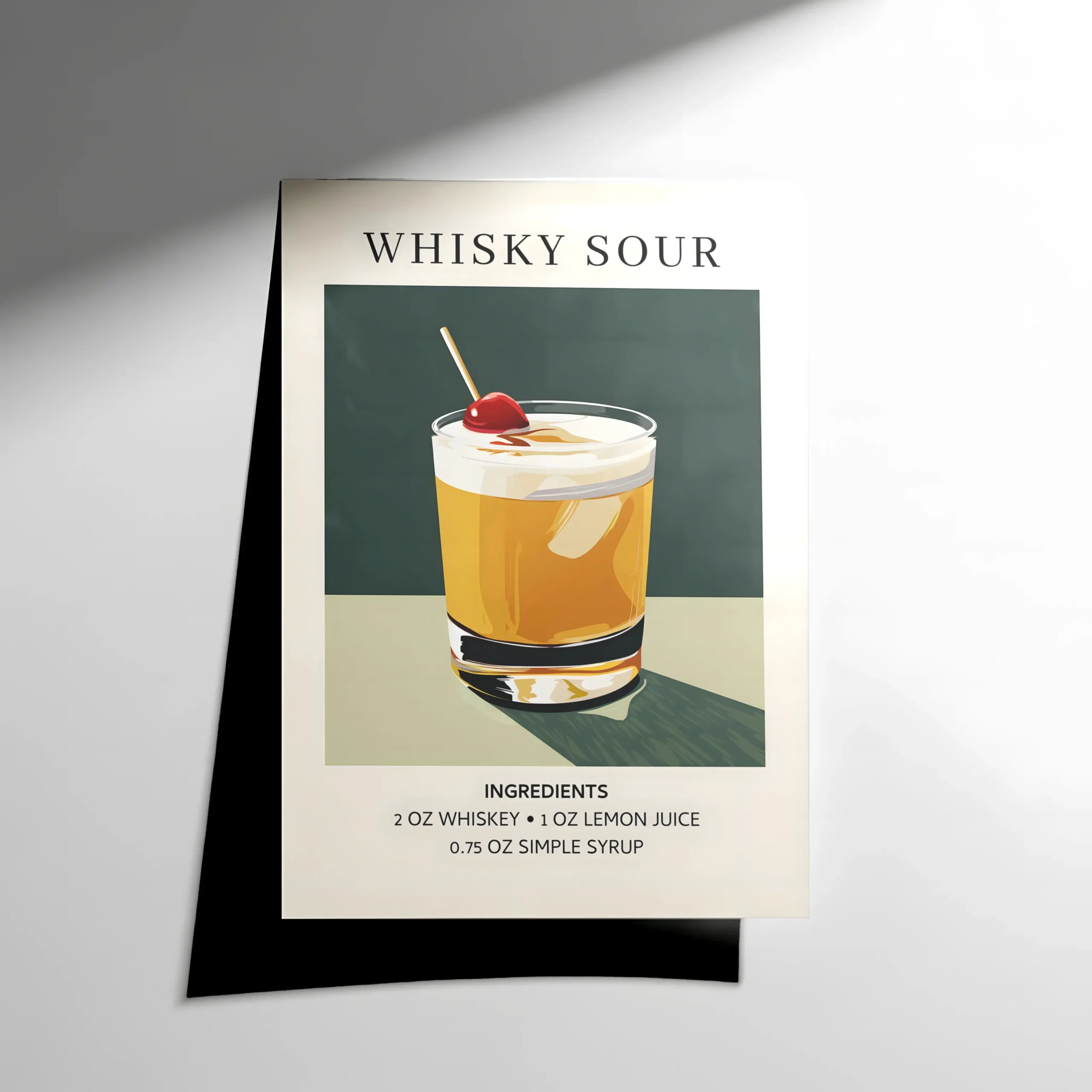 10030 Whiskey Sour Cocktail Poster - Görsel 1
