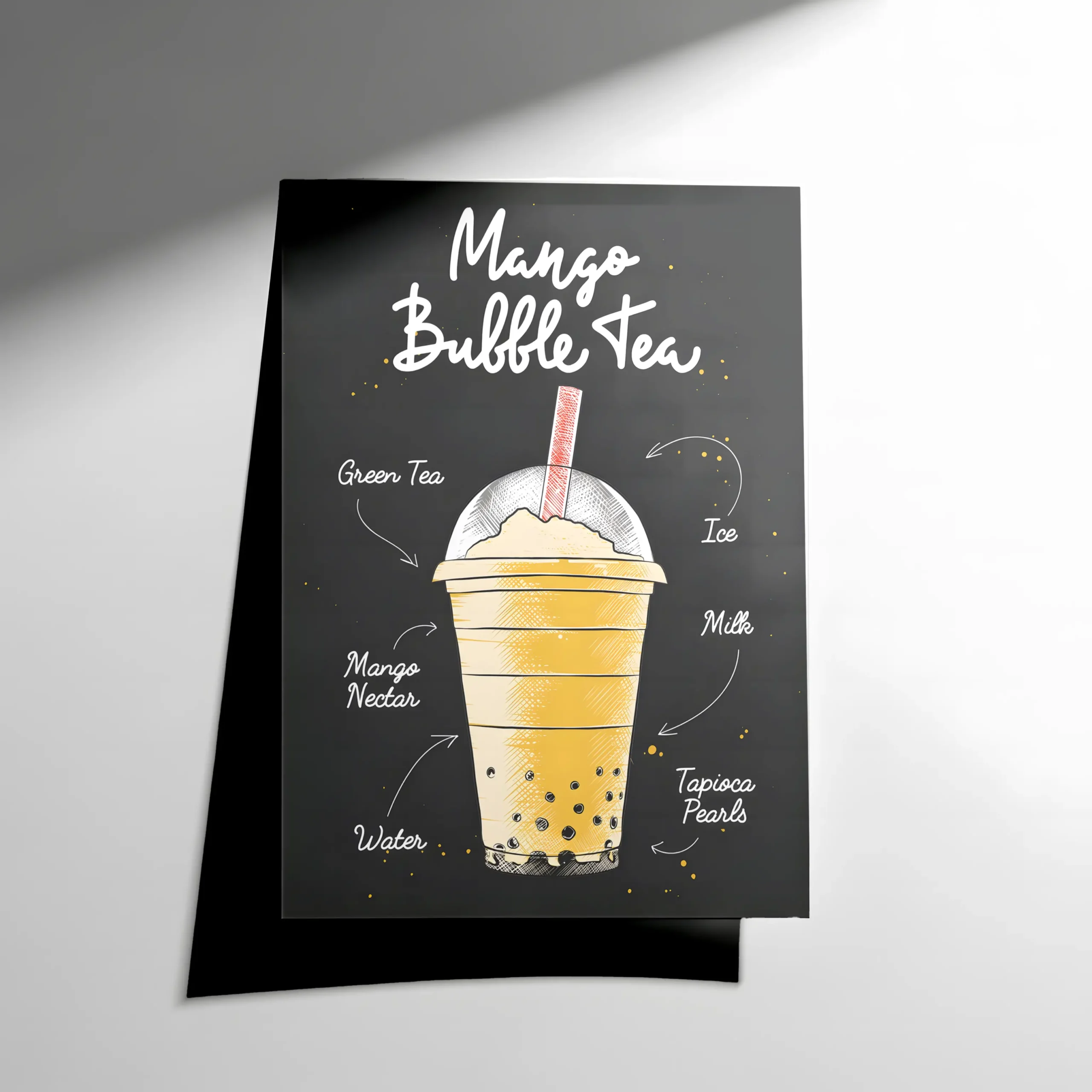 10063 Mango Bubble Tea Poster - Görsel 1