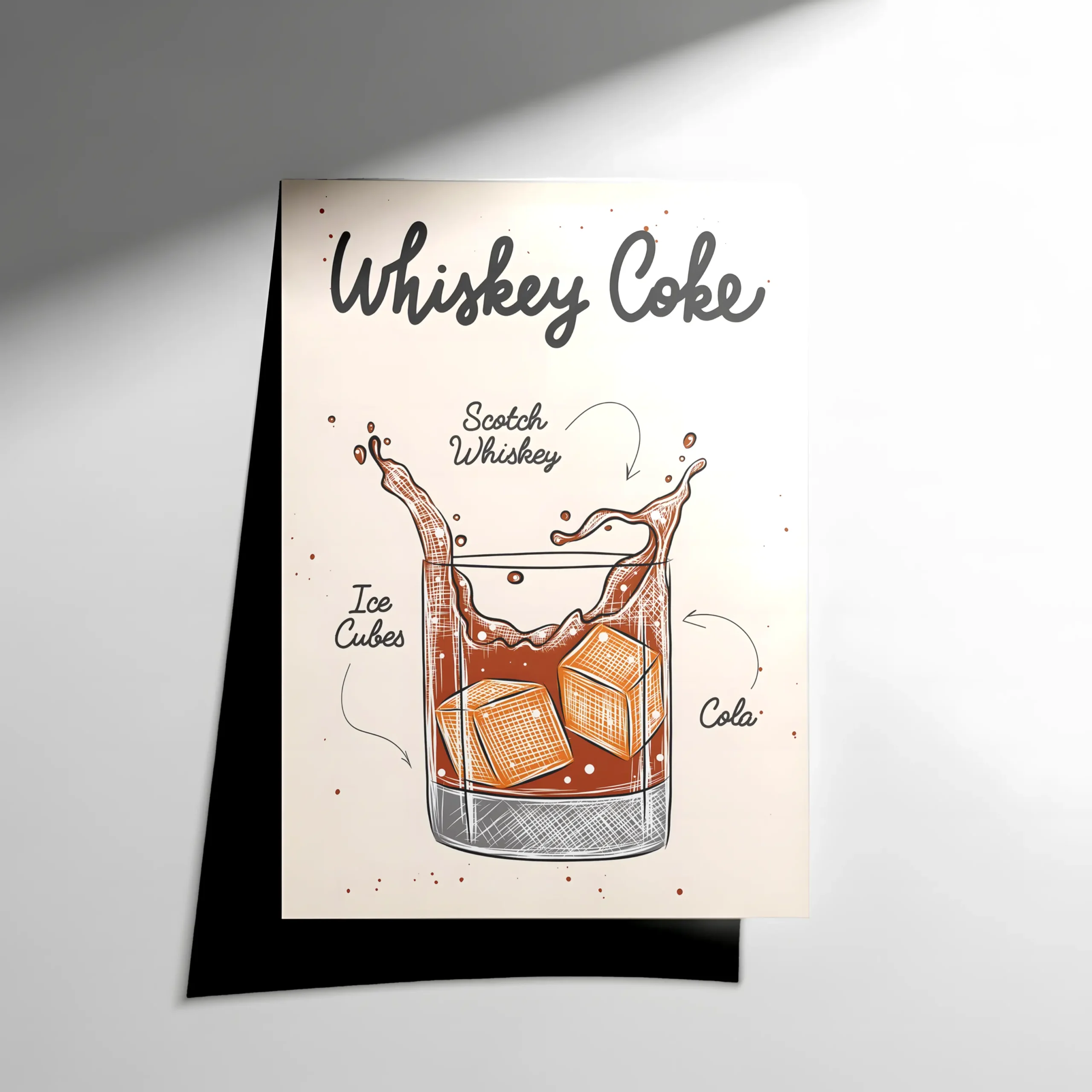 10071 Whiskey Coke Cocktail Poster - Görsel 1