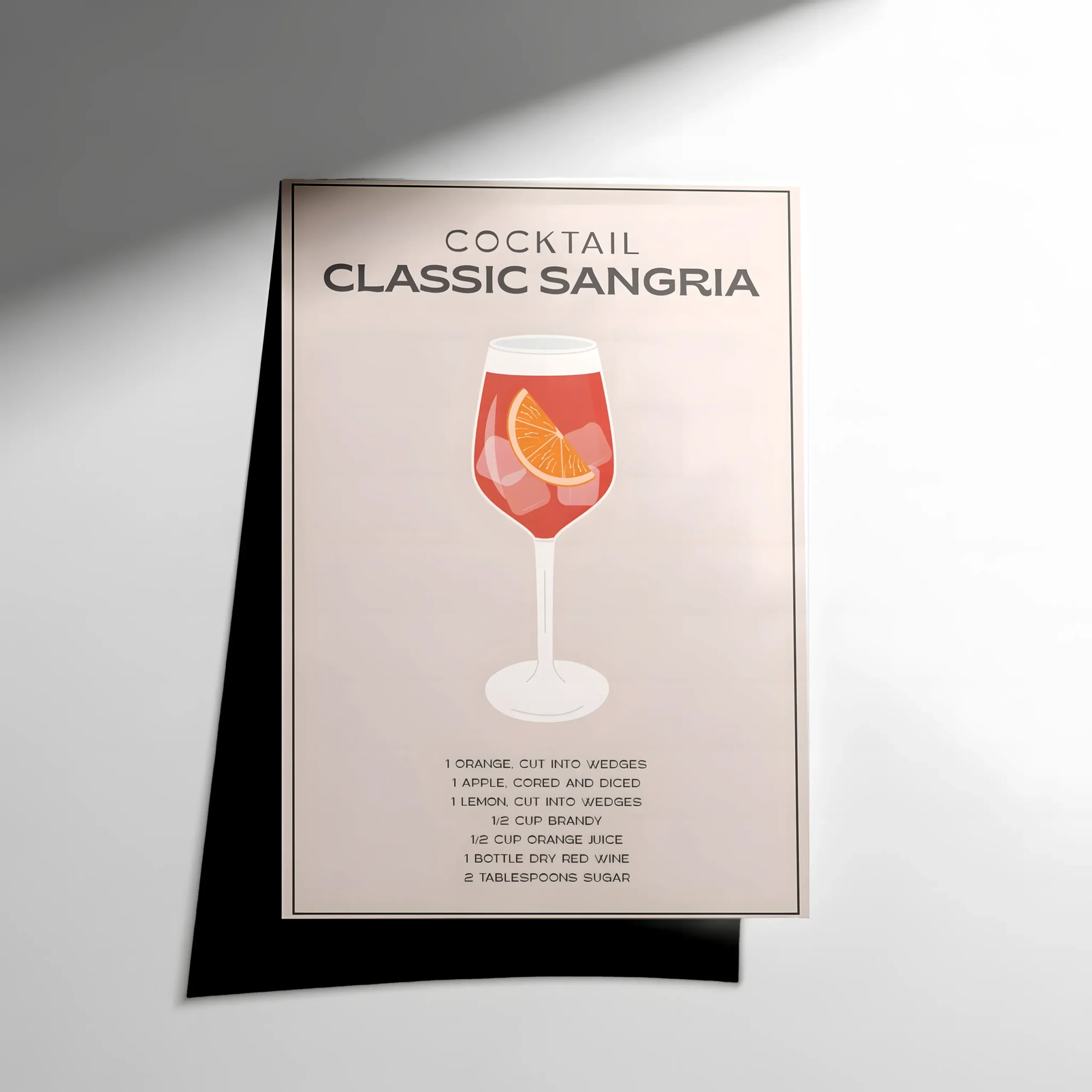 10074 Classic Sangria Cocktail Poster - Görsel 1