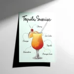 Tequila Sunrise Cocktail Poster