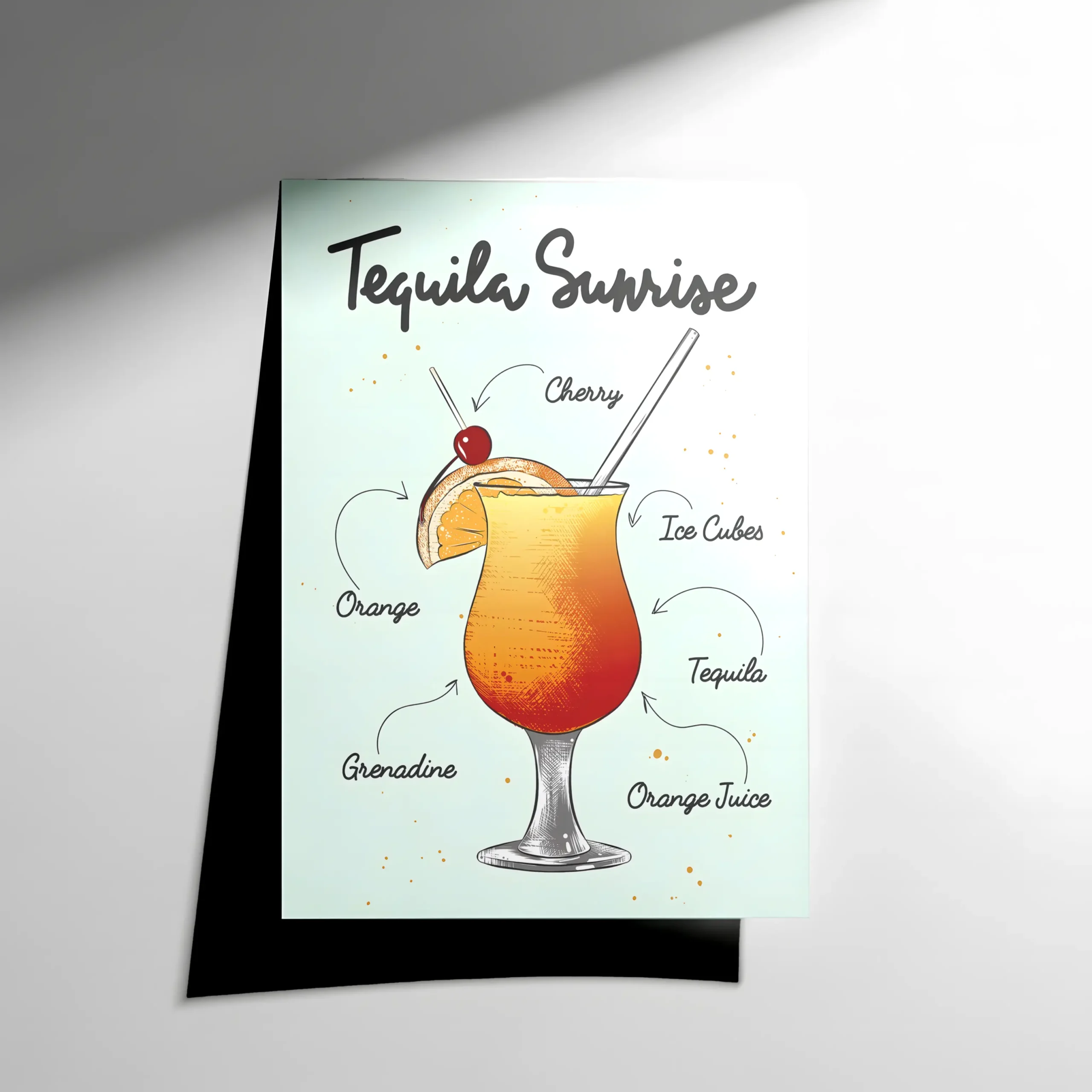 10080 Tequila Sunrise Cocktail Poster - Görsel 1