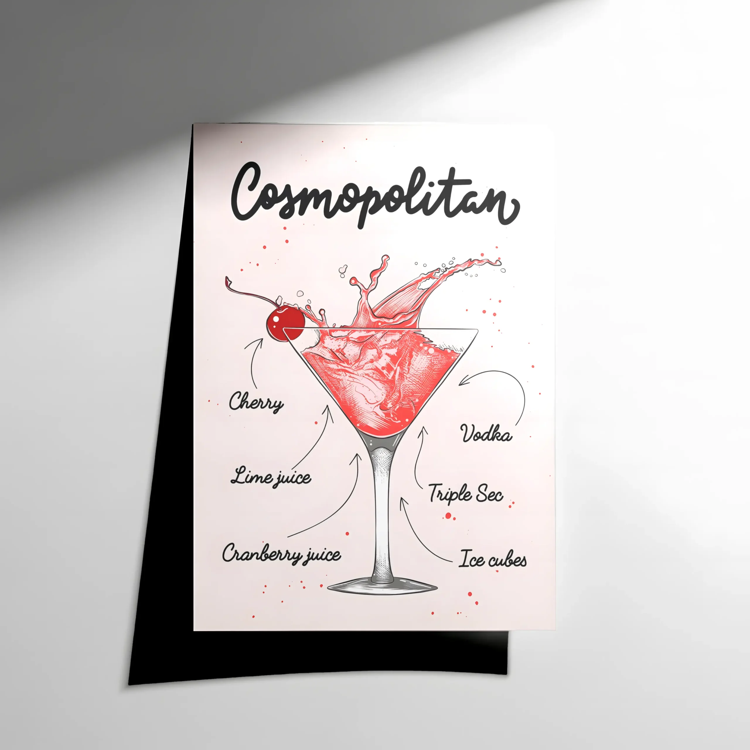 10091 Cosmopolitan Cocktail Poster - Görsel 1