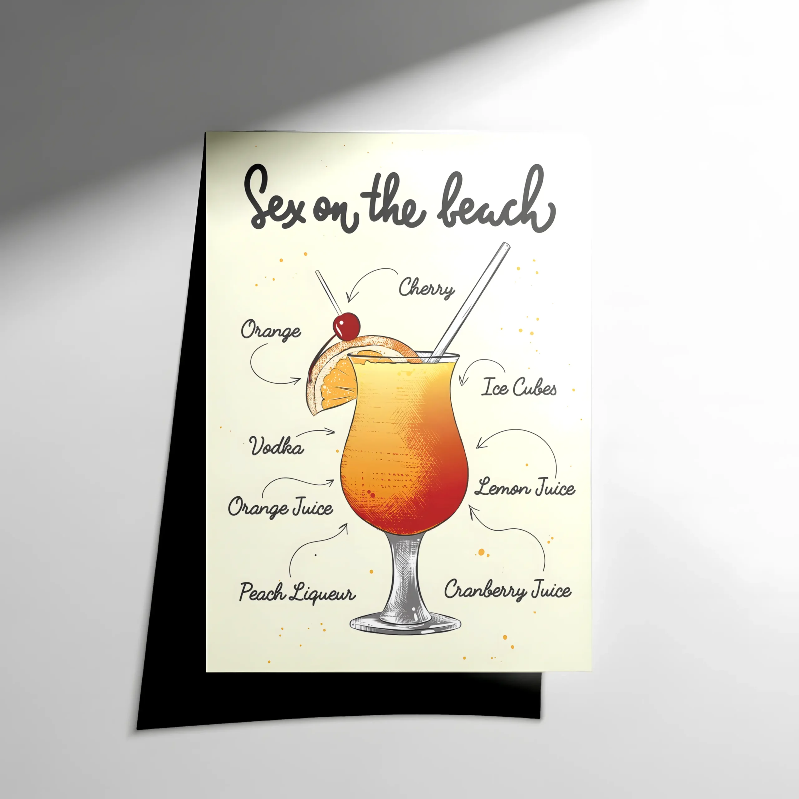 10095 Sex on the Beach Cocktail Poster - Görsel 1