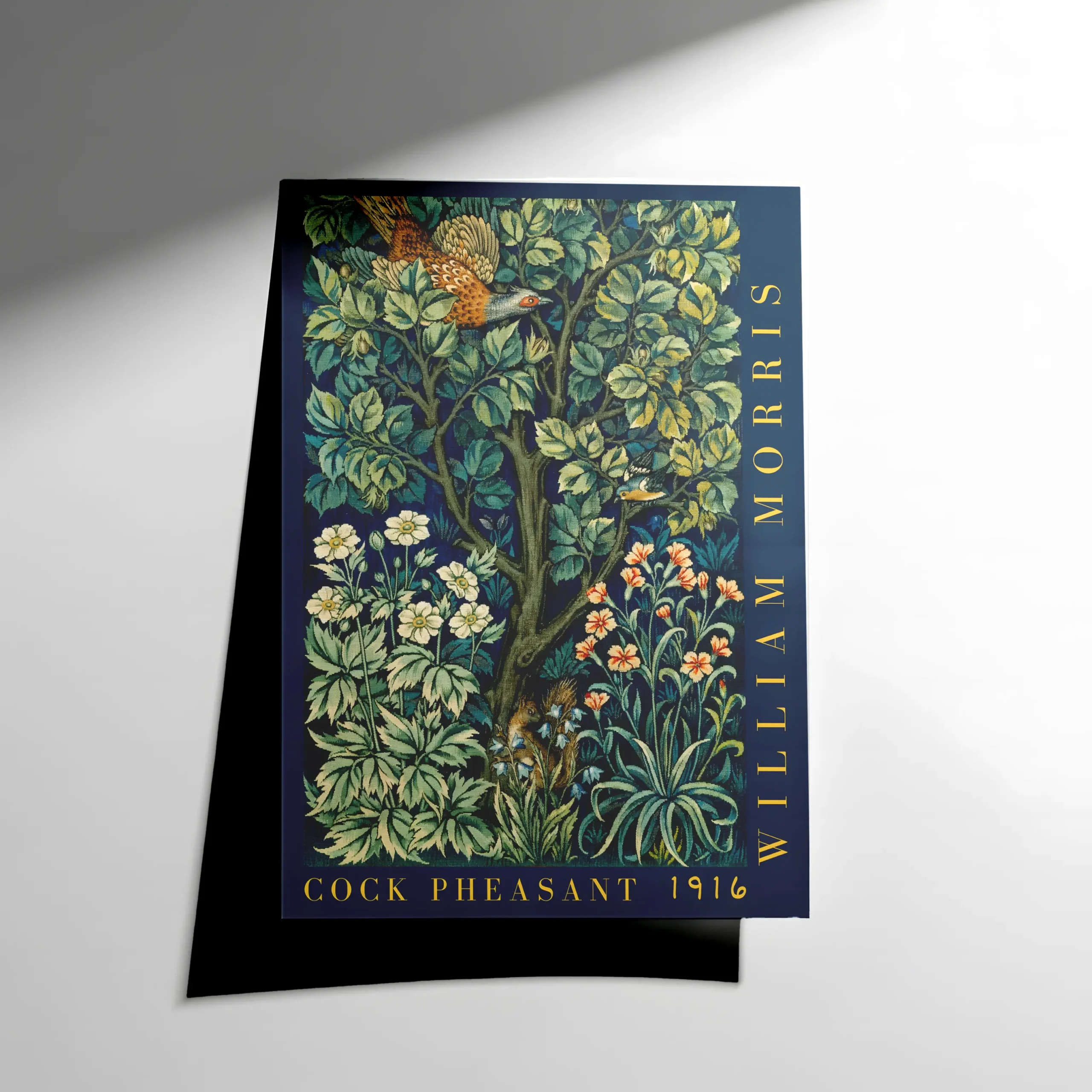 10107 William Morris Cock Pheasant Pattern Poster - Görsel 1