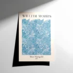 William Morris Blue Marigold Pattern Poster
