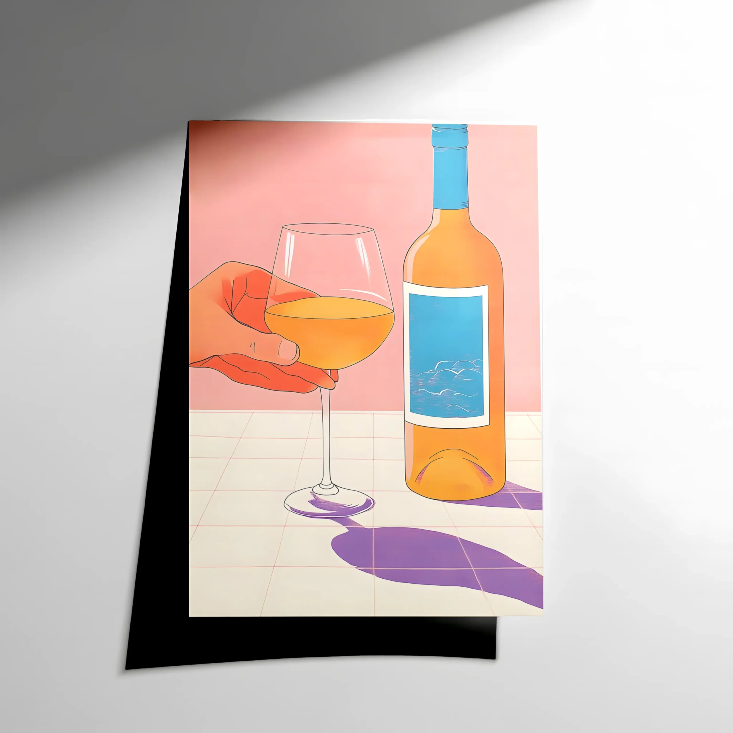 10130 Orange Cocktail Illustration Poster - Görsel 1