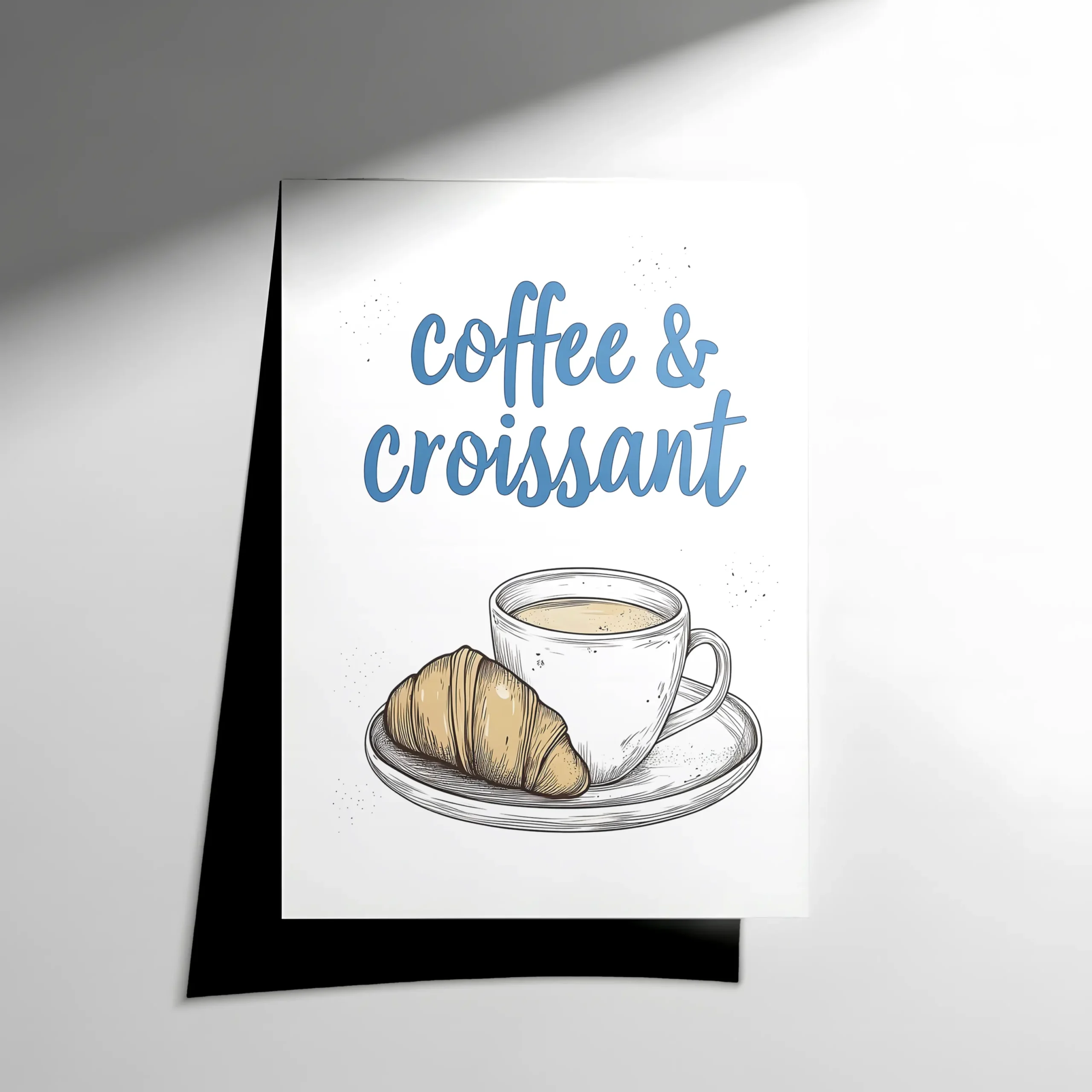 10136 Coffee & Croissant Poster - Görsel 1
