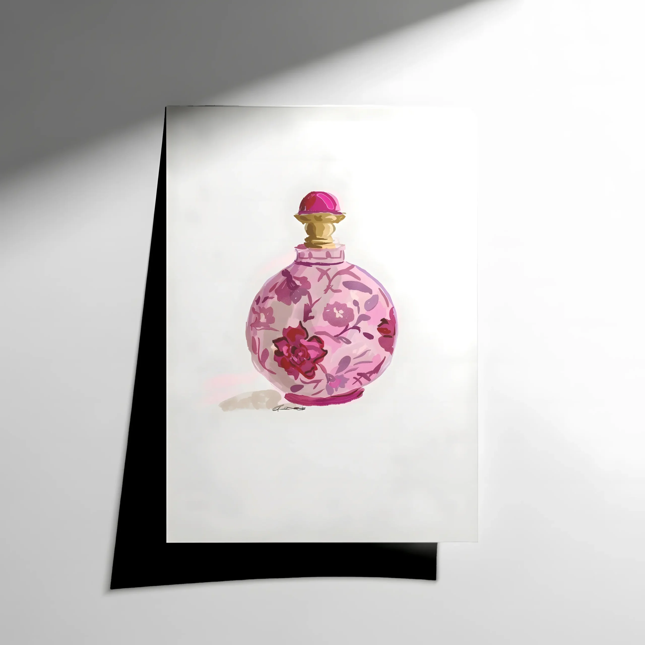 10274 Floral Perfume Bottle Wall Art Poster - Görsel 1