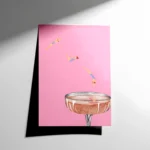 Diving into Champagne Coupe Glass Poster