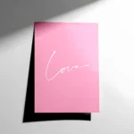 Love Pembe Tipografik Poster