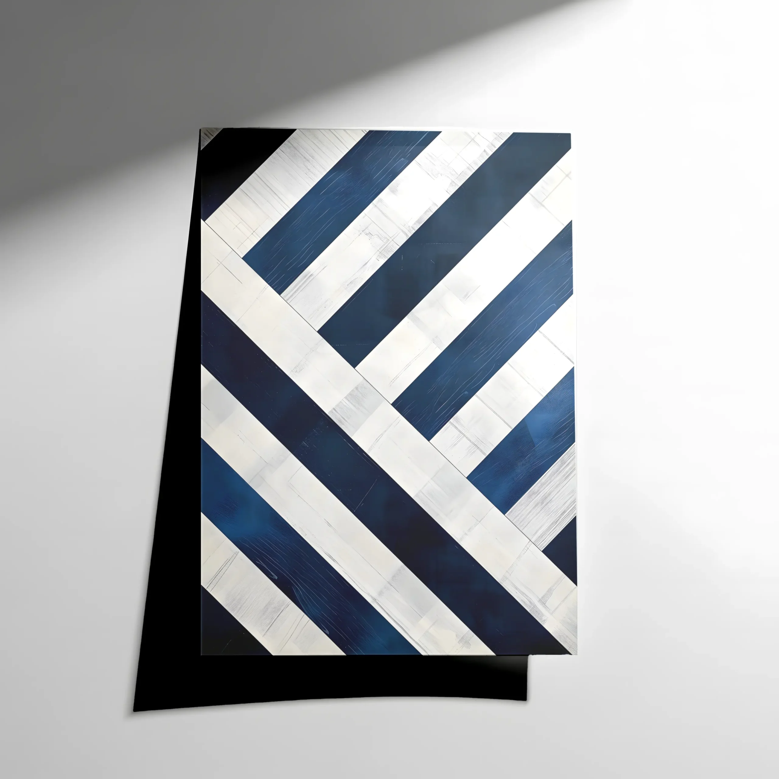 10354 Geometrik Lacivert ve Beyaz Poster - Görsel 1