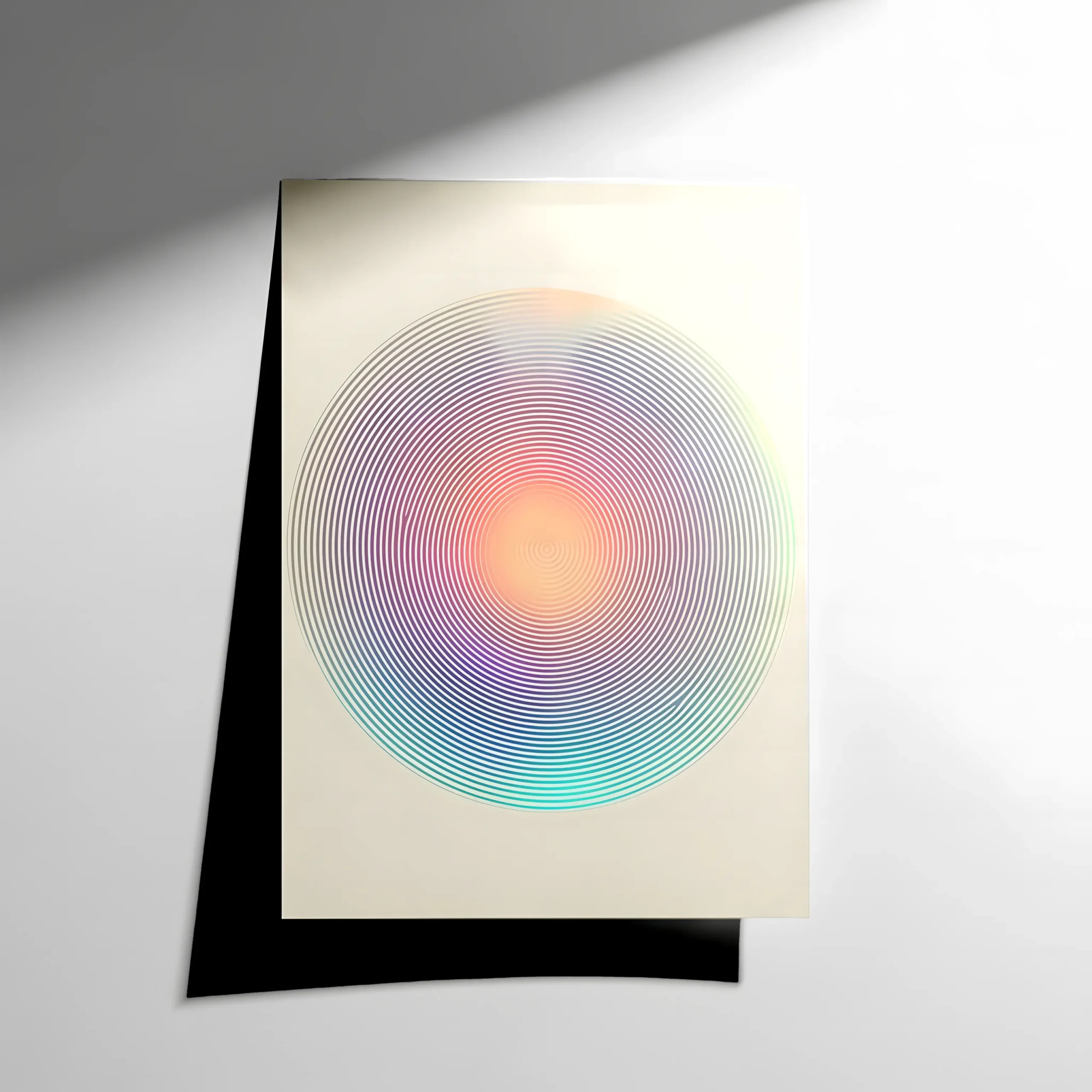 10365 Moire Efektli Geometrik Soyut Poster - Görsel 1