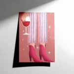 Çizgili Pantolonlu ve Pembe Botlu Figür Poster