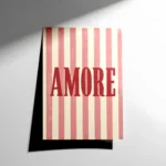 Amore Romantik Retro Tipografik Poster