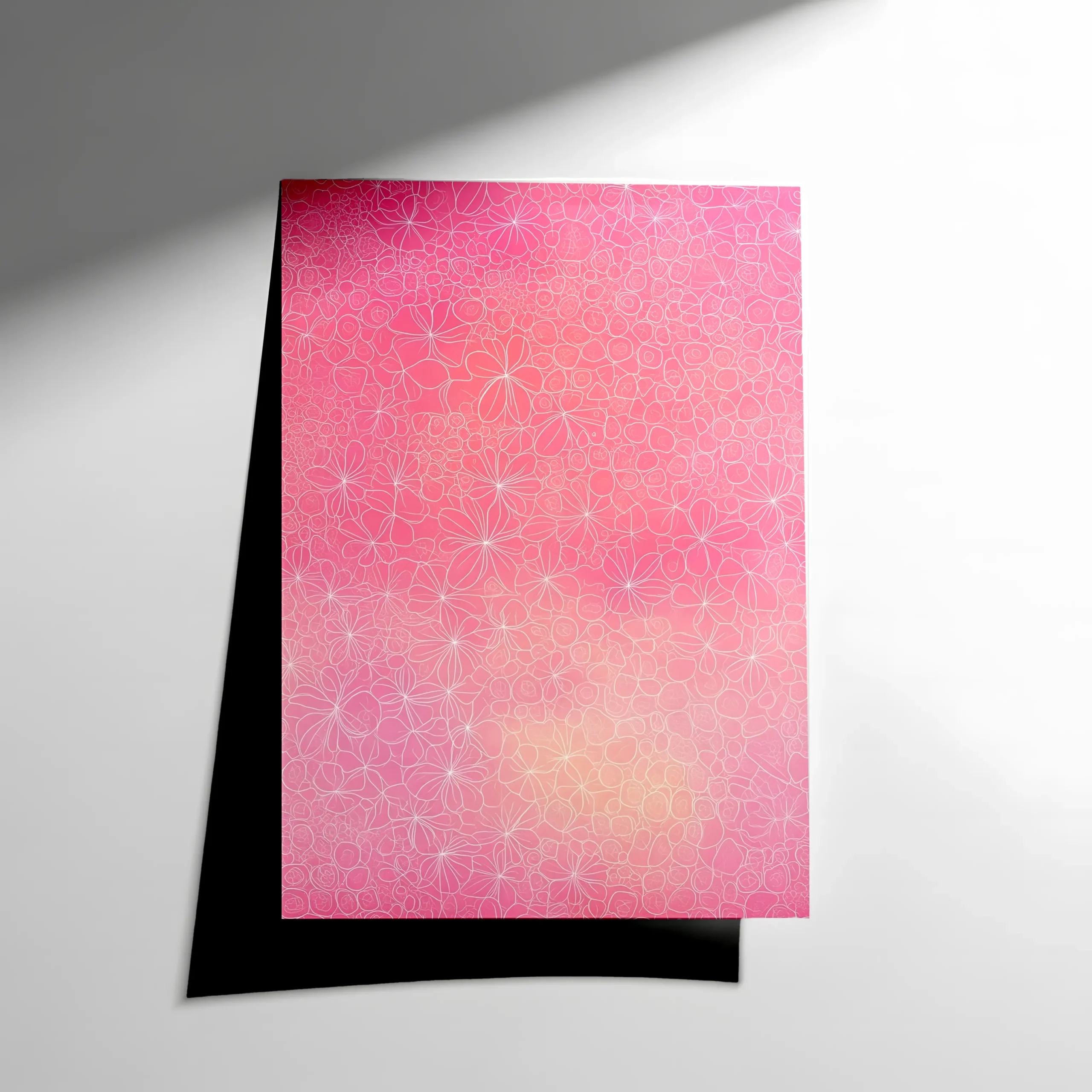 10394 Pembe Çiçekli Mandala Sanat Baskısı Poster - Görsel 1