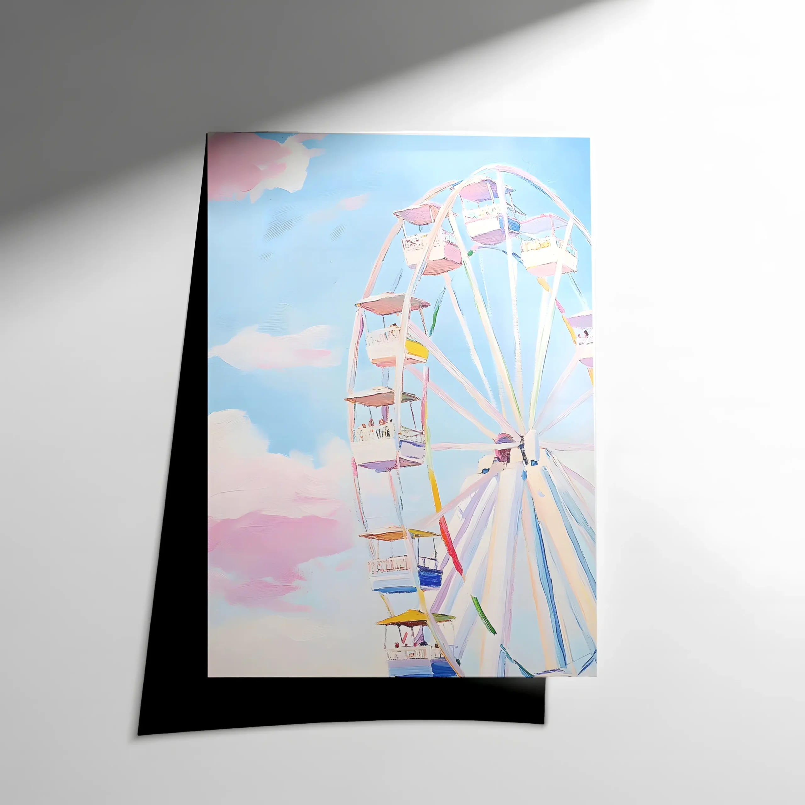 10395 Pastel Dönme Dolap Sanat Baskısı Poster - Görsel 1