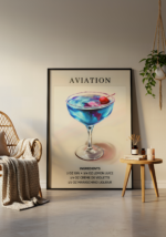 Aviation Cocktail Poster - Görsel 4