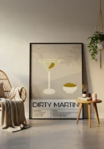 Dirty Martini Cocktail Poster - Görsel 3