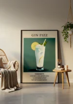 Gin Fizz Cocktail Poster - Görsel 4
