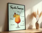 Tequila Sunrise Cocktail Poster - Görsel 5