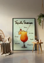 Tequila Sunrise Cocktail Poster - Görsel 3
