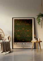 William Morris Violet and Columbine Pattern Poster - Görsel 3