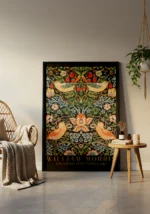 William Morris Strawberry Thief Pattern Poster - Görsel 5