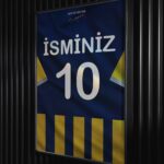 Sarı Lacivert Forma Arkası İsim ve Numaralı Taraftar Poster Tablo