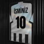 Siyah Beyaz Forma Arkası İsim ve Numaralı Taraftar Poster Tablo