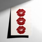 Kırmızı Dudaklar Pop Art Poster