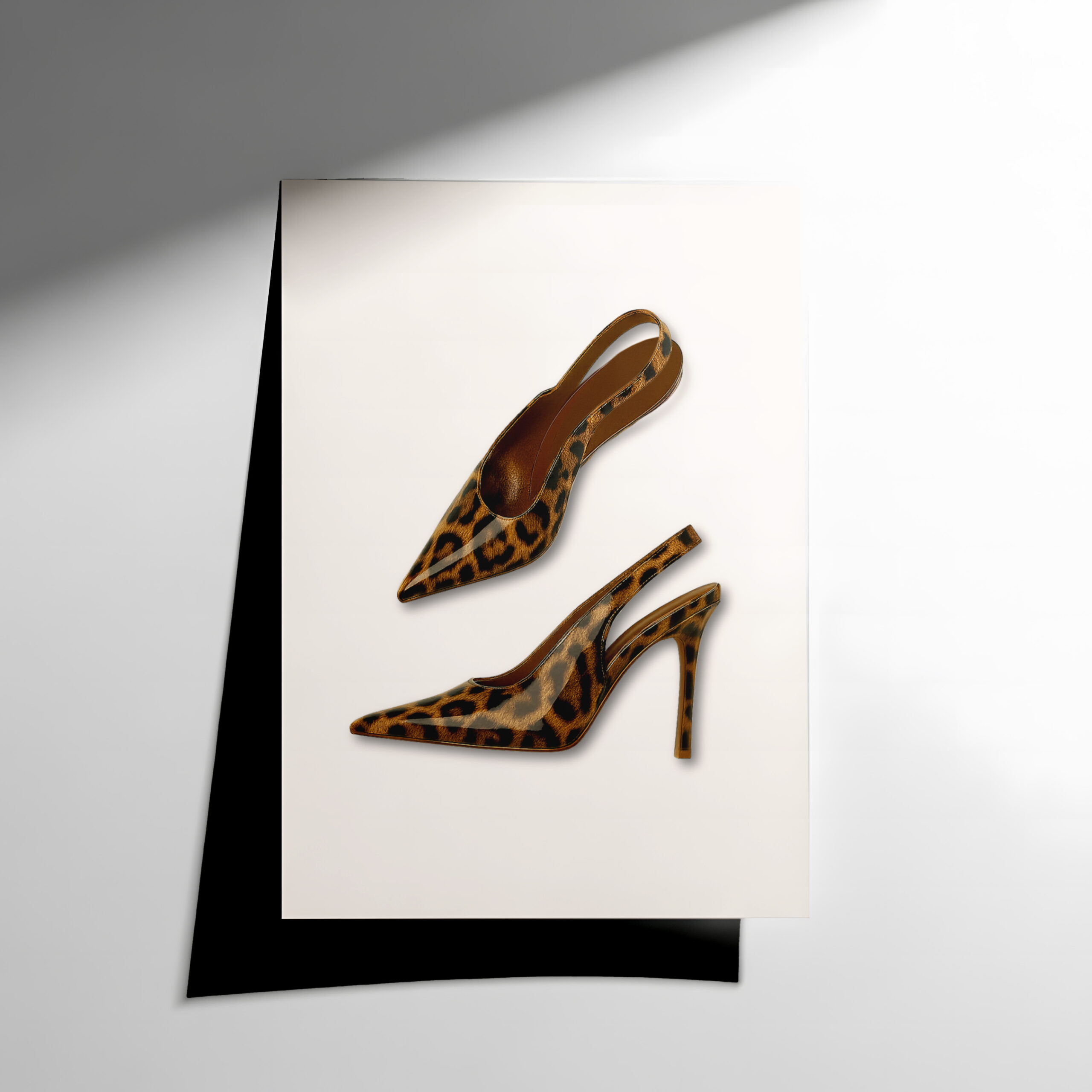 2 Leopar Desenli Topuklu Ayakkabı Moda Posteri - Görsel 1