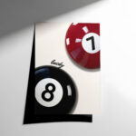 Siyah Beyaz Bilardo Topları Poster