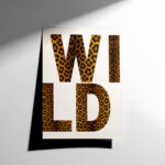 Wild Leopar Yazı Tasarım Posteri