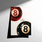 Çift Bilardo 8 Topu Modern Poster