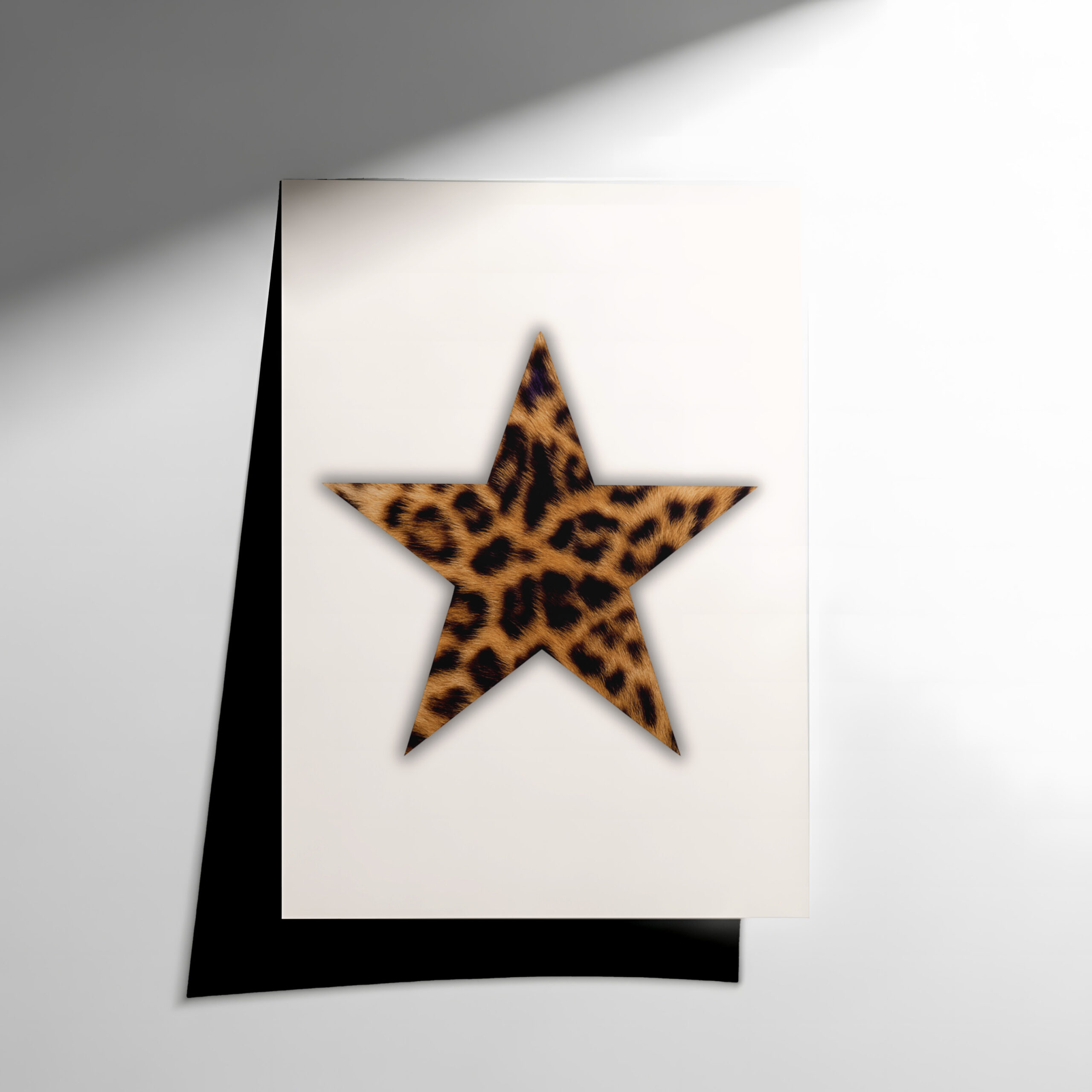 4 Leopar Yıldız Minimal Duvar Dekoru - Görsel 1