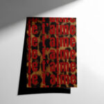 Je T'aime Kırmızı Tipografi Posteri
