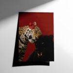 Leopar ve Siyah Panter Sanat Posteri
