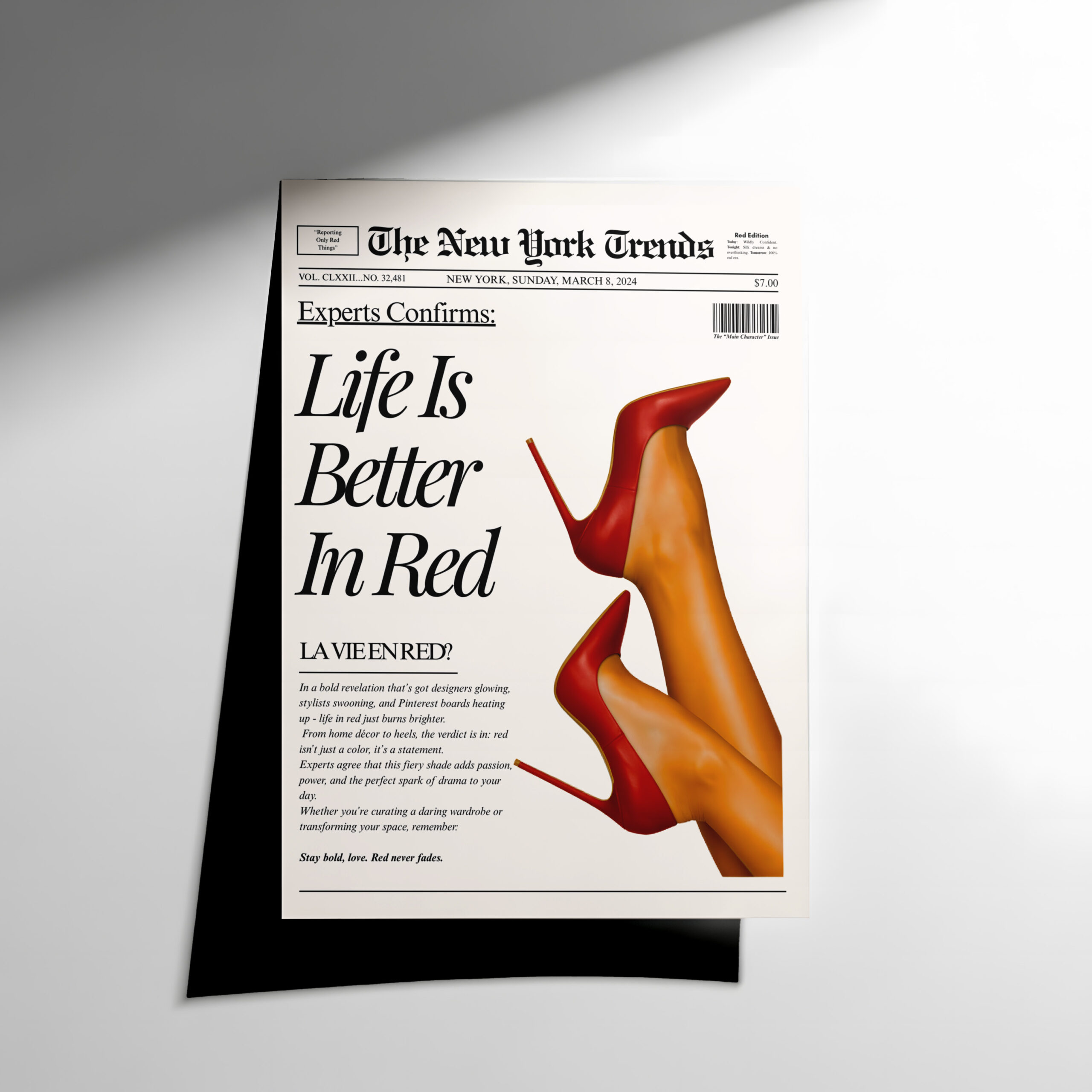 50 Life Is Better in Red Moda Posteri - Görsel 1