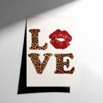 LOVE Leopar Tipografi Posteri