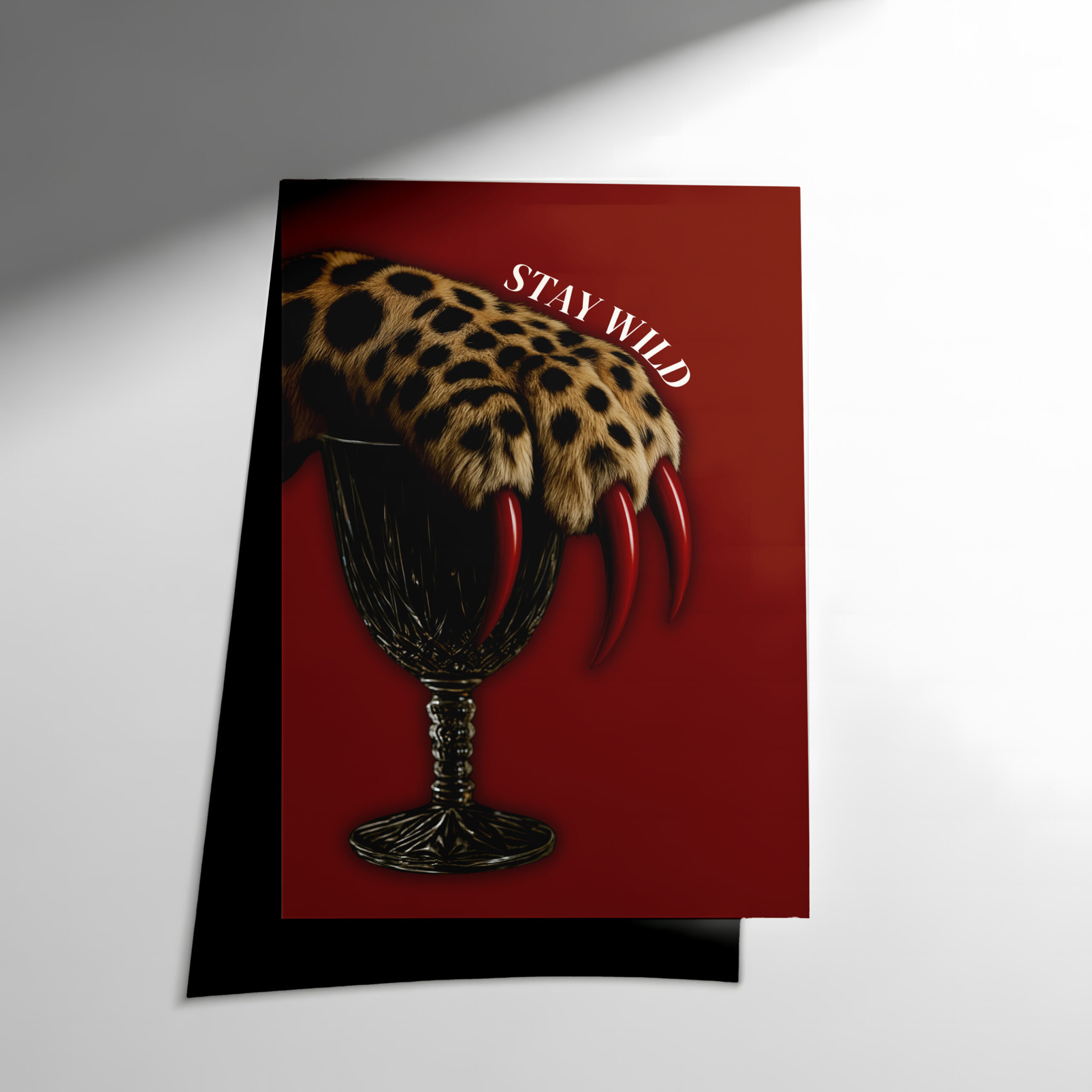 57 Leopar Kadeh Sanat Posteri - Görsel 1