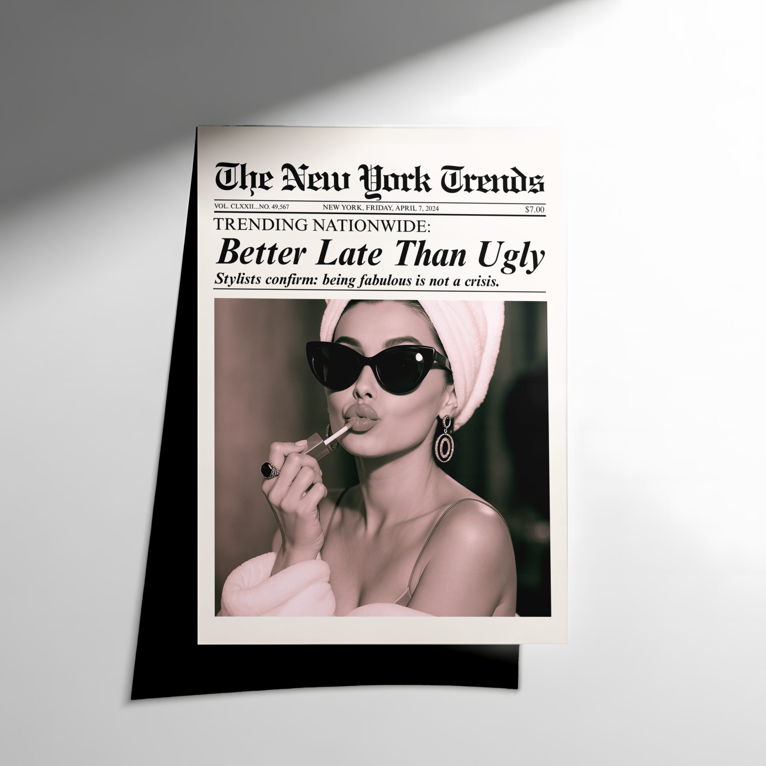 58 Better Late Than Ugly Gazete Poster - Görsel 1