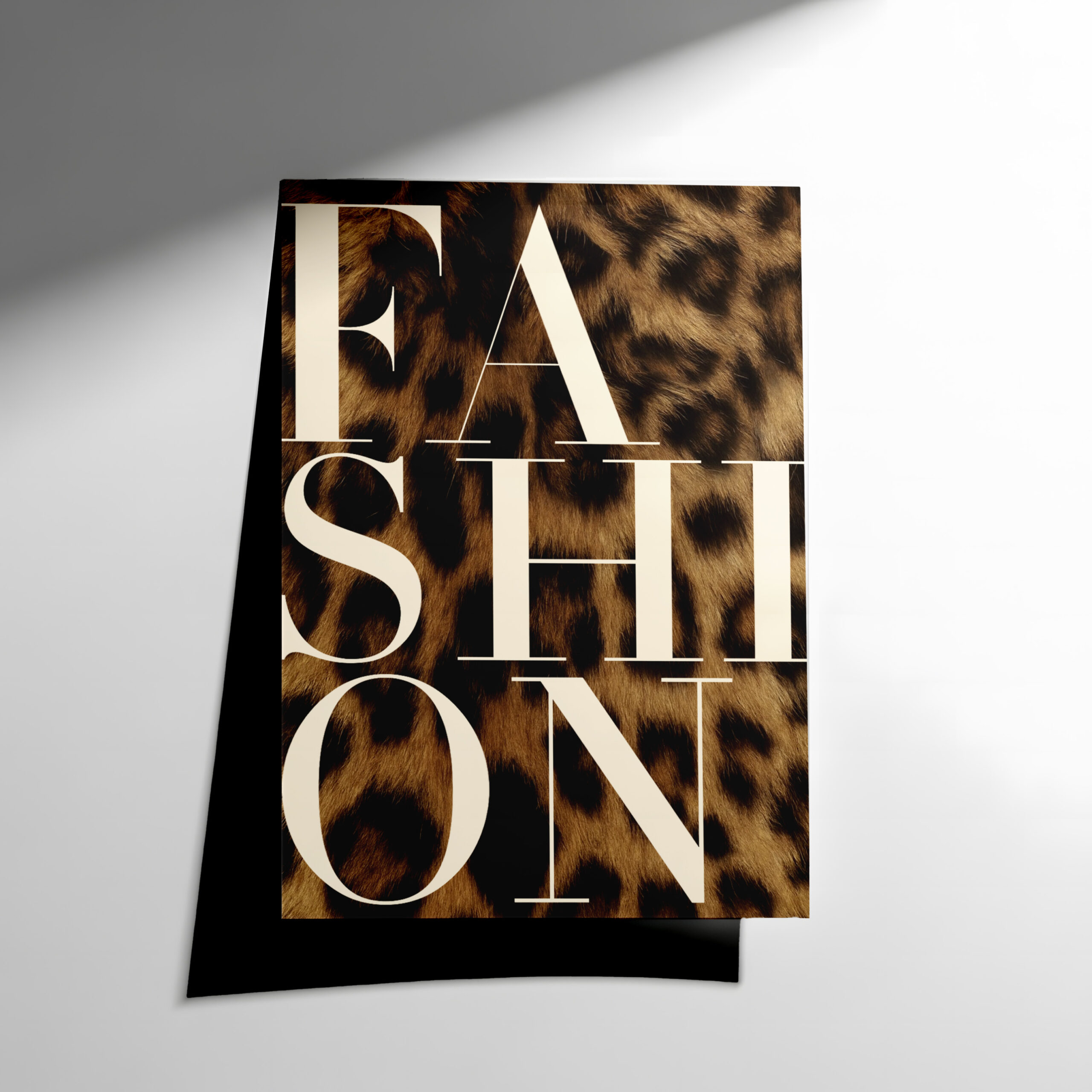 63 Fashion Leopar Deseni Tipografi Poster - Görsel 1